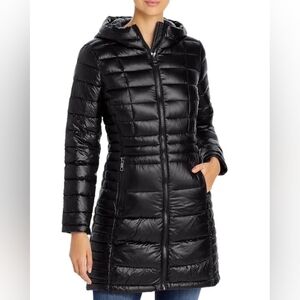 Sz Medium Black Calvin Klein Packable Lightweight Premium Down Hooded Coat
